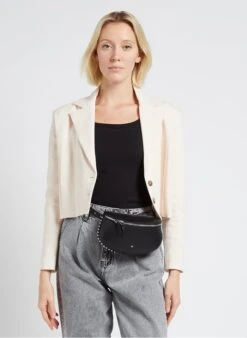 LA LILI ROCK - Sac Banane En Cuir | Noir -Femmes Vêtements 4170622