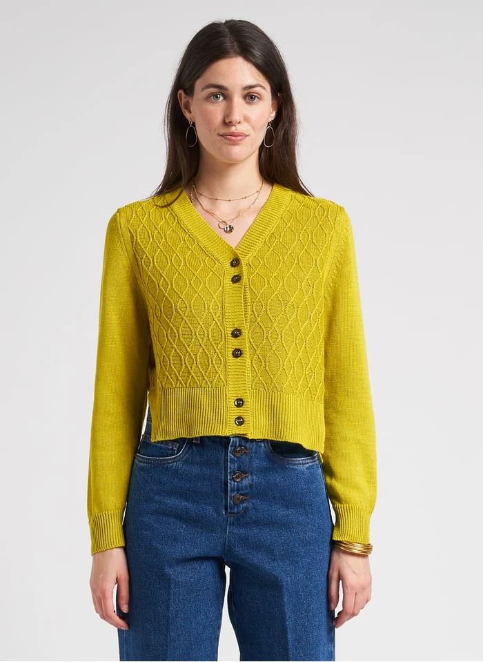 Soeur UNDER - Cardigan En Maille | Jaune 3 Soeur UNDER - Cardigan En Maille | Jaune