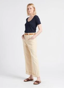 Soeur THABOR - Pantalon Large En Coton Lavé | Beige -Femmes Vêtements 4183278