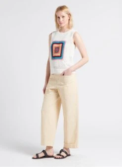 Soeur THABOR - Pantalon Large En Coton Lavé | Beige -Femmes Vêtements 4183293