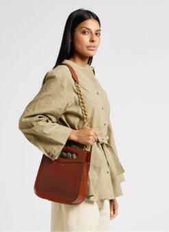Soeur CHERI - Sac Bandoulière En Cuir De Vachette | Marron -Femmes Vêtements 4220809