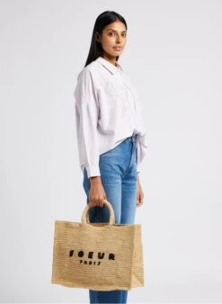 Soeur PAPAYE - Cabas En Paille Naturelle | Noir -Femmes Vêtements 4220881