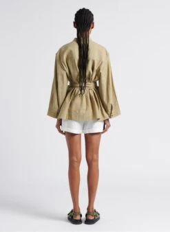 Soeur TABATA - Chemise Col Rond En Lin Lavé | Beige -Femmes Vêtements 4267389 1