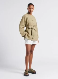 Soeur TABATA - Chemise Col Rond En Lin Lavé | Beige -Femmes Vêtements 4267390 1